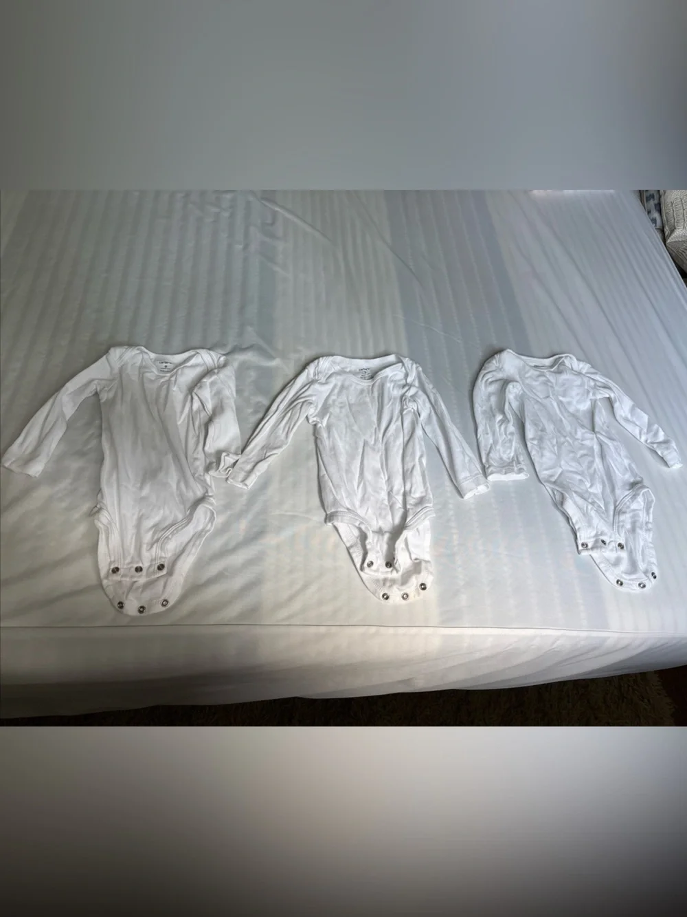 Gap Baby Long-Sleeve Bodysuits, White, (3-Pack), size 9-Mo